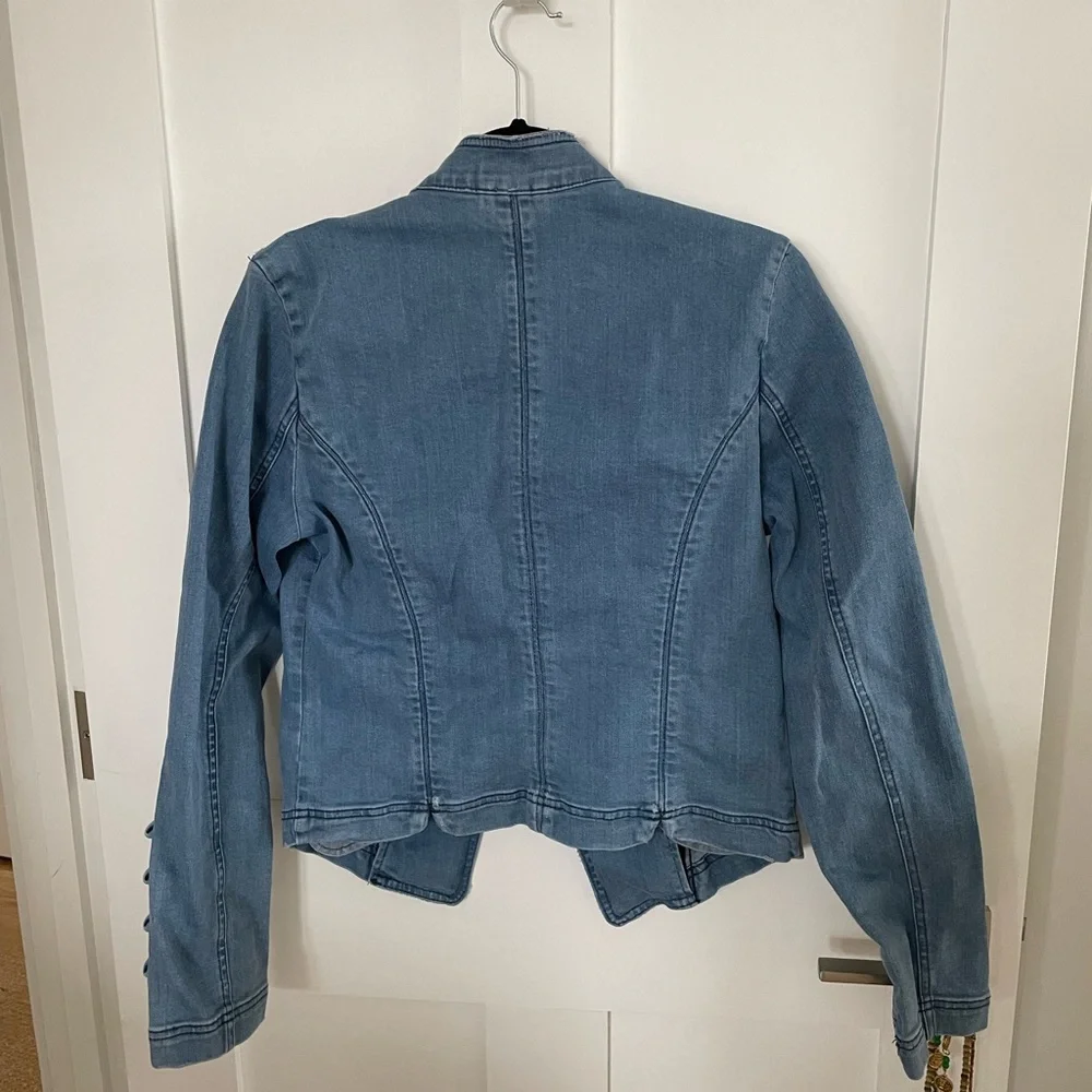 Free People Military Style Denim Jacket - Picture 2 of 9